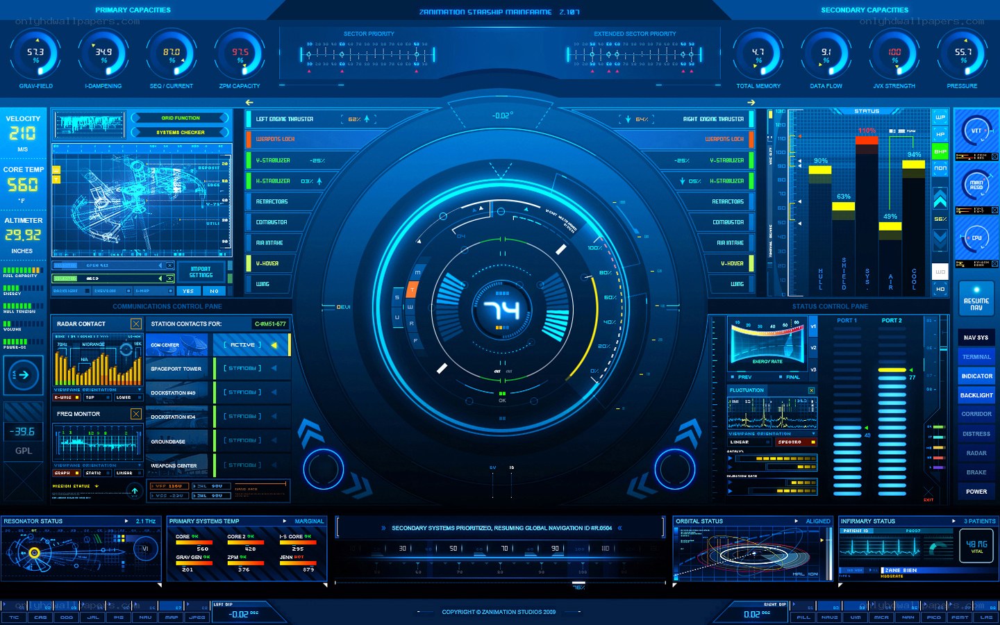 futuristic starship control panel