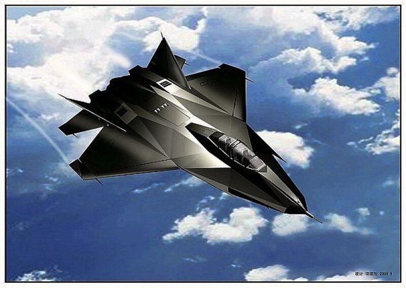 Futuristic stealth fighter jet