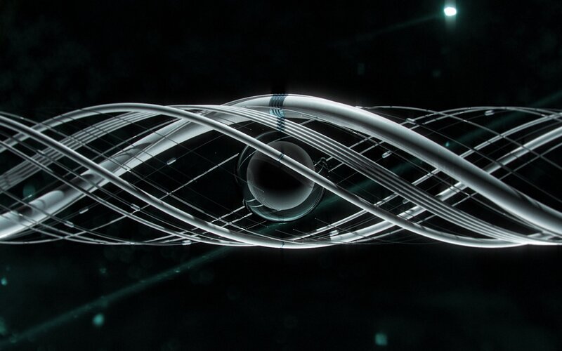 futuristic structure in dark space