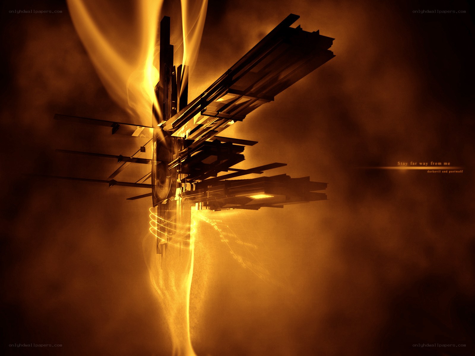 futuristic structure in golden light