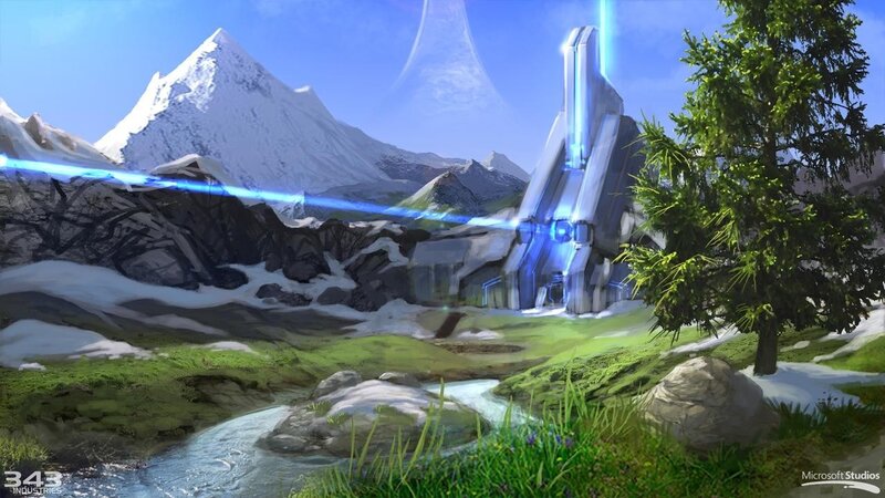 Futuristic Structure in Mountains — Blue