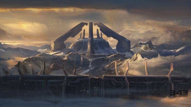 Futuristic Structure in Mountains