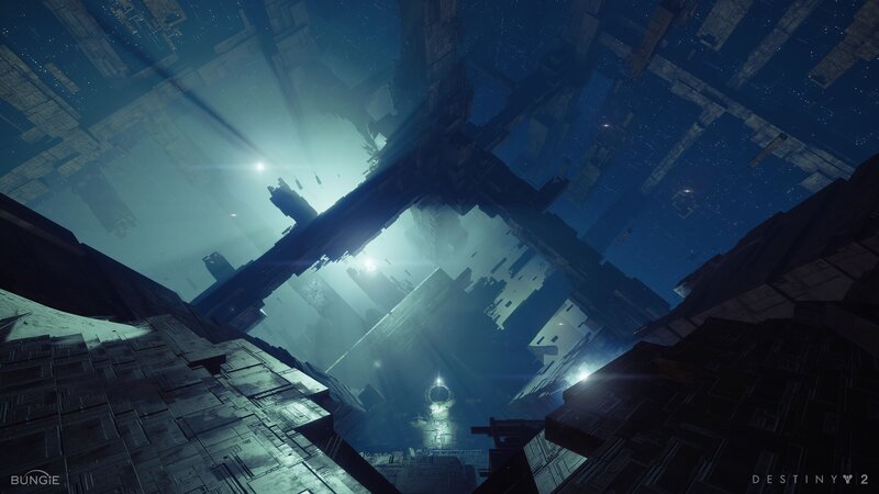 Futuristic Structure in Space — Blue