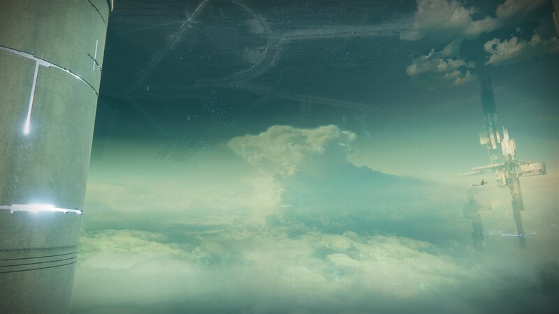 Futuristic Structures in Clouds — Green