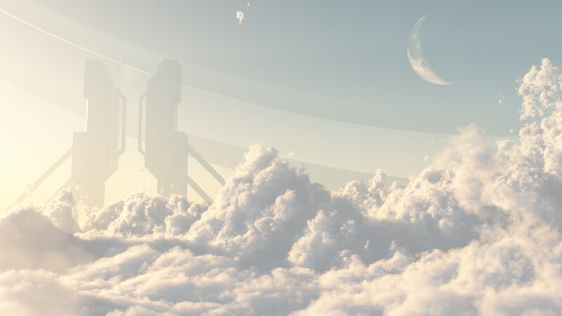 Futuristic Structures in Clouds
