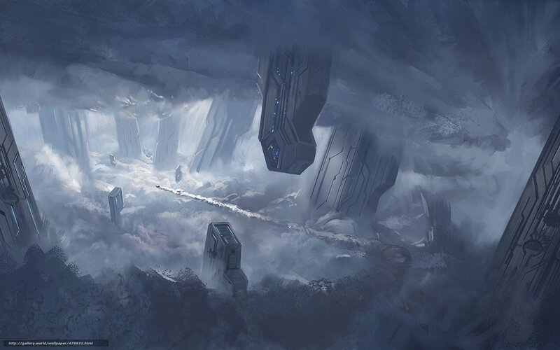 Futuristic Structures in Fog
