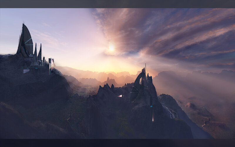 Futuristic Structures on Mountains