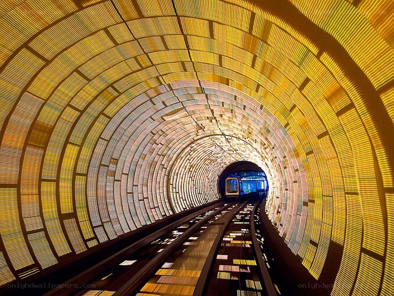 futuristic subway tunnel