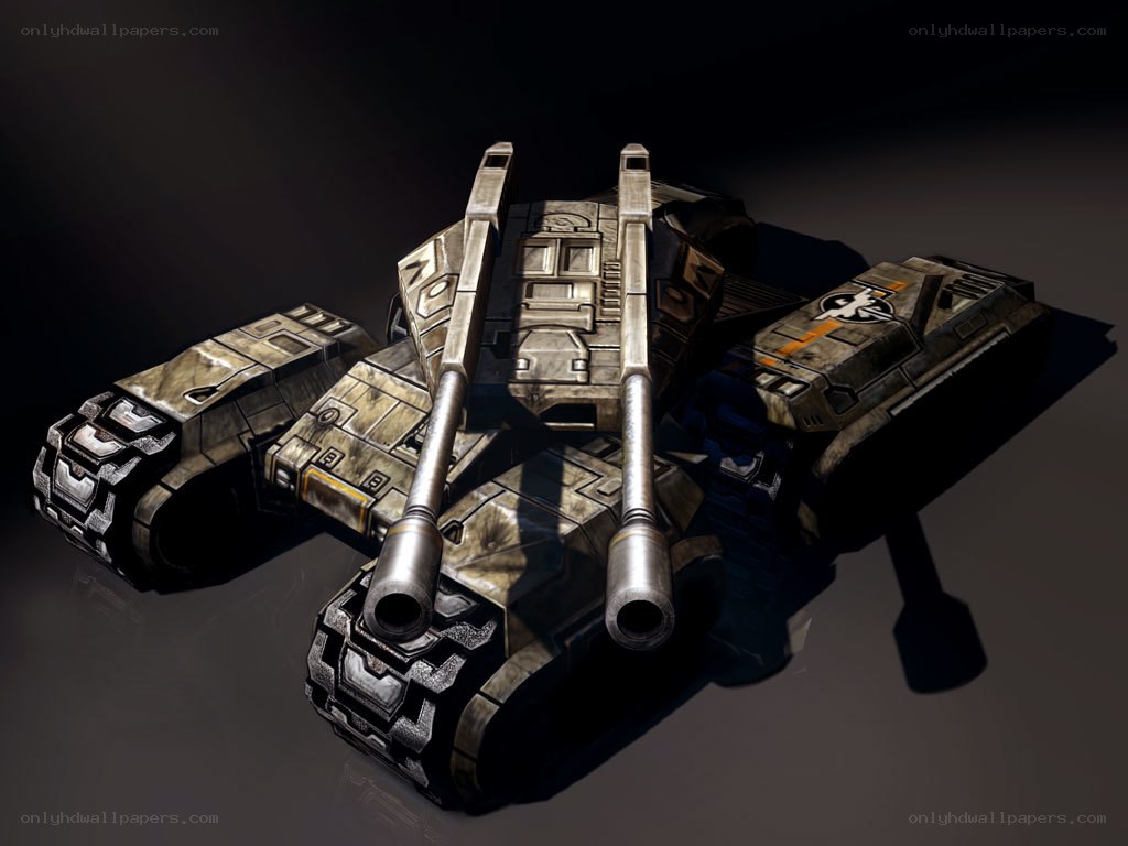 futuristic tank with dual cannons