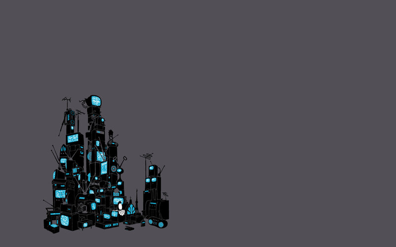 futuristic tech cityscape