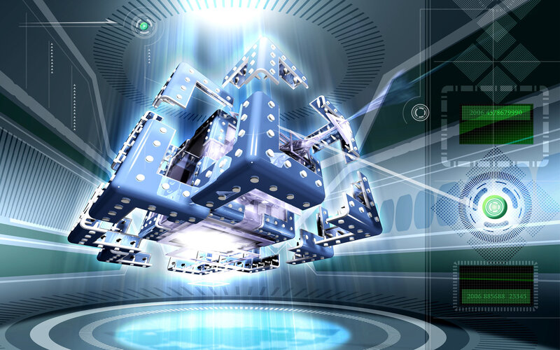 futuristic technology assembly