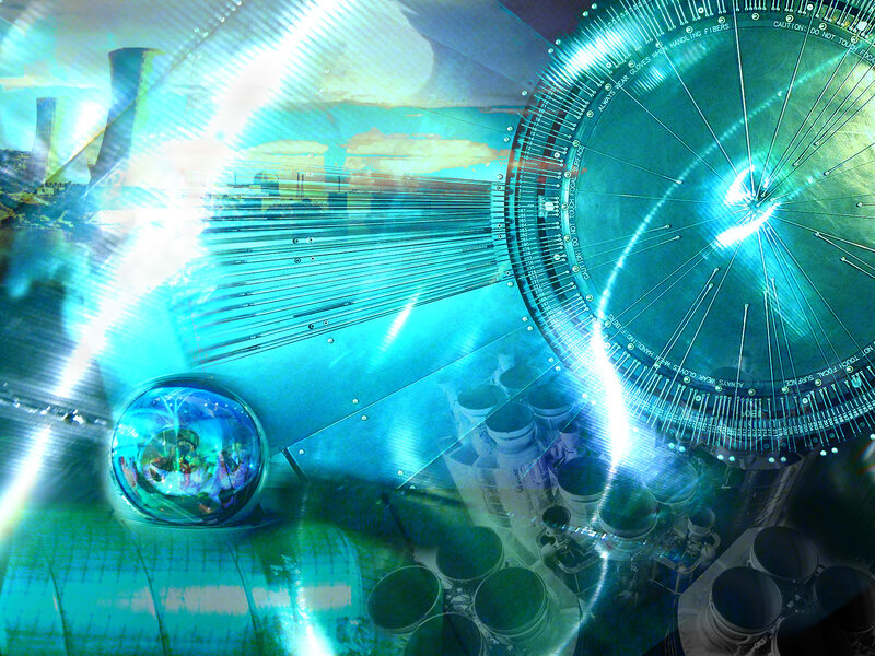 futuristic technology collage