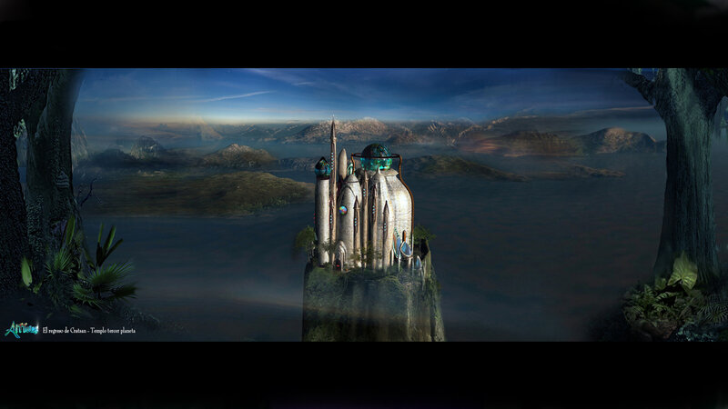 Futuristic Temple on Cliff