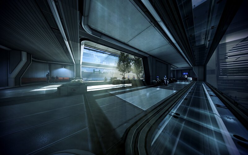 Futuristic Terminal Interior — Gray