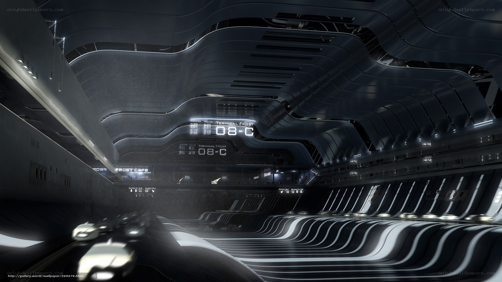 futuristic terminal interior