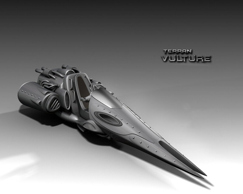 Futuristic Terran Vulture vehicle