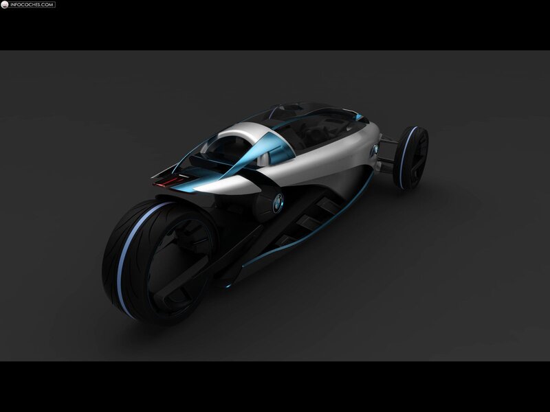 futuristic three-wheeled concept vehicle
