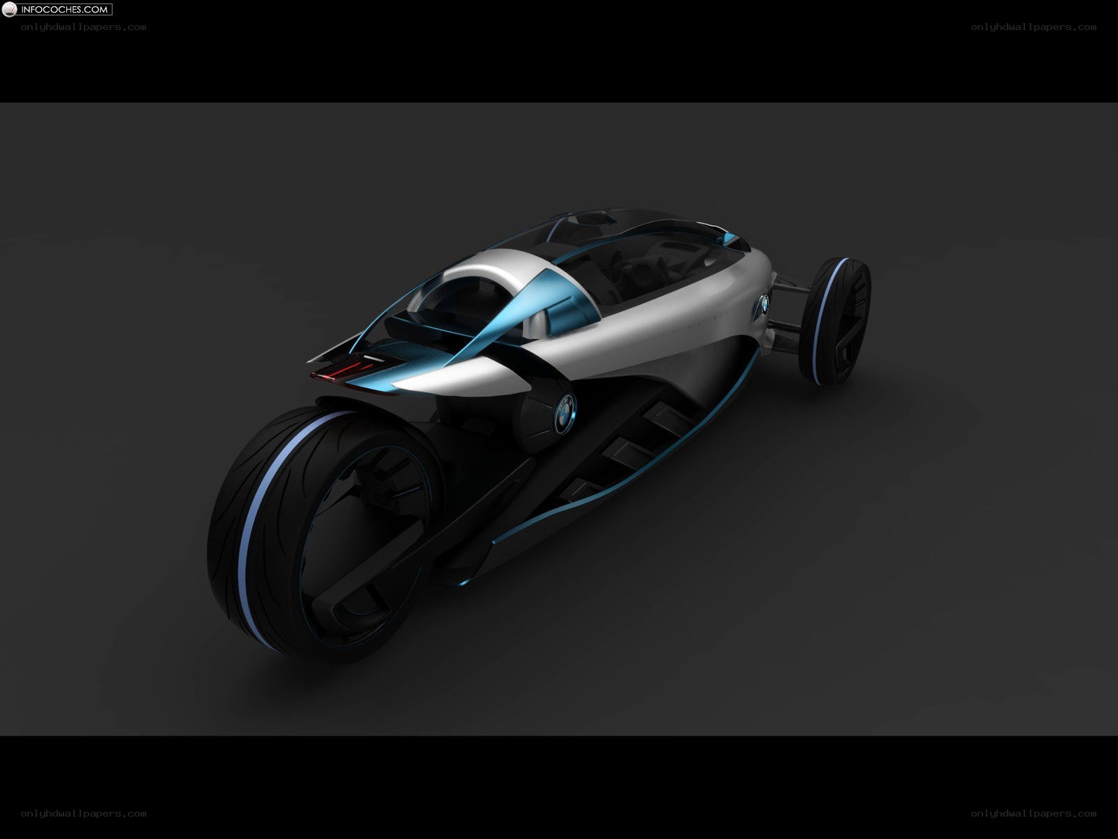 futuristic three-wheeled concept vehicle