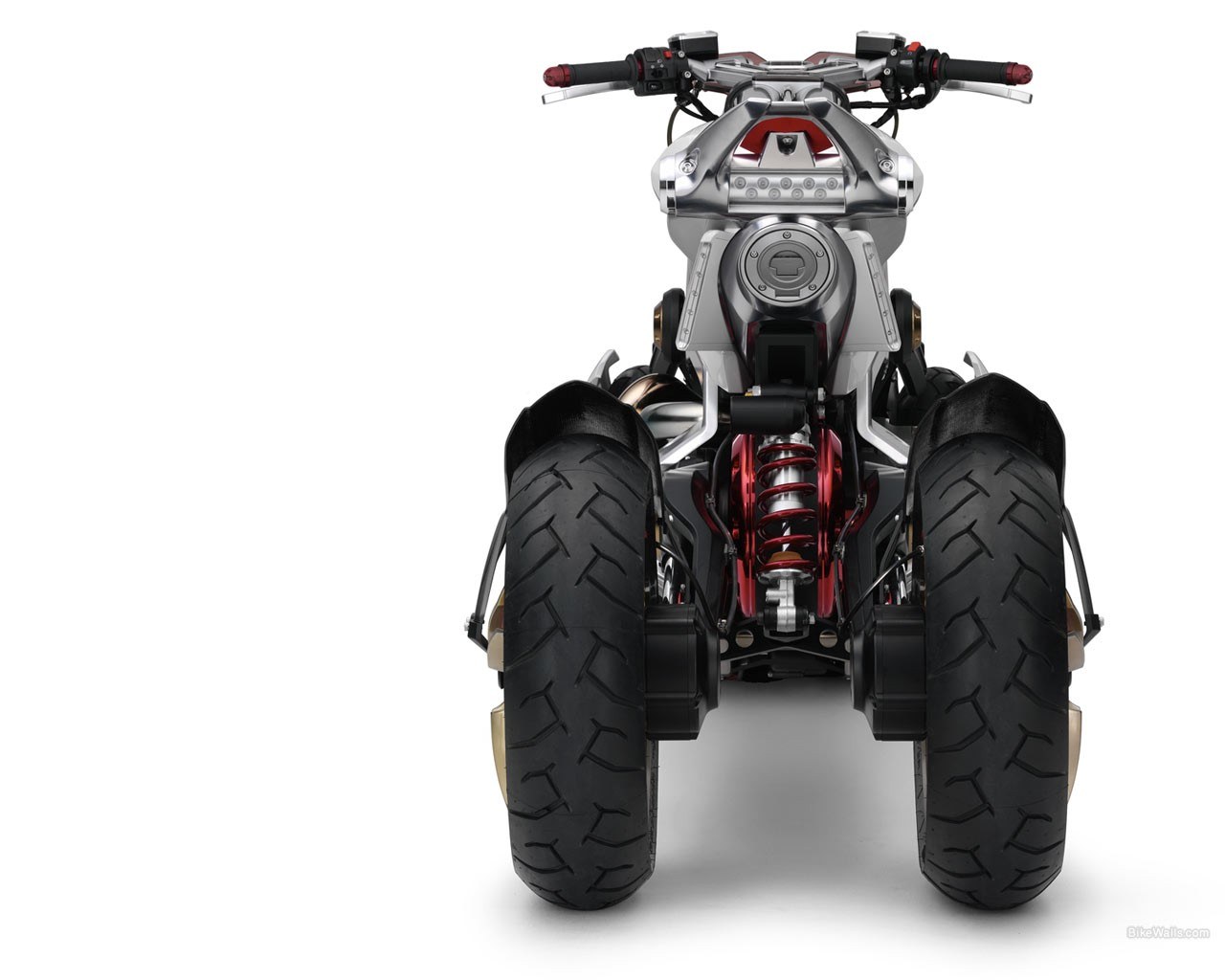 futuristic three-wheeled motorcycle