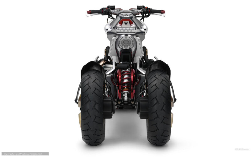 futuristic three-wheeled motorcycle