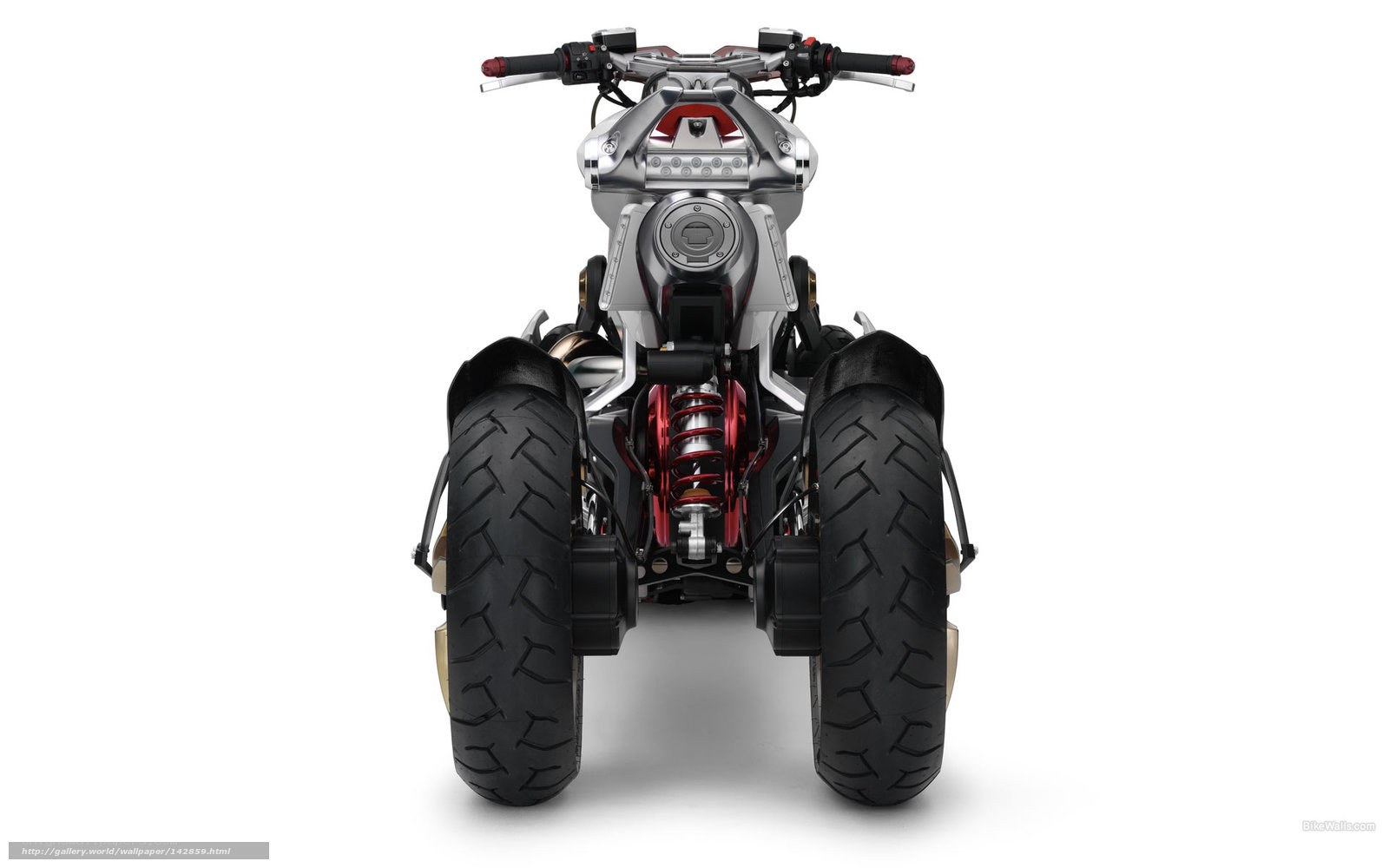 futuristic three-wheeled motorcycle