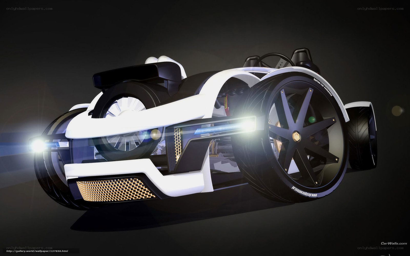 futuristic three-wheeled vehicle