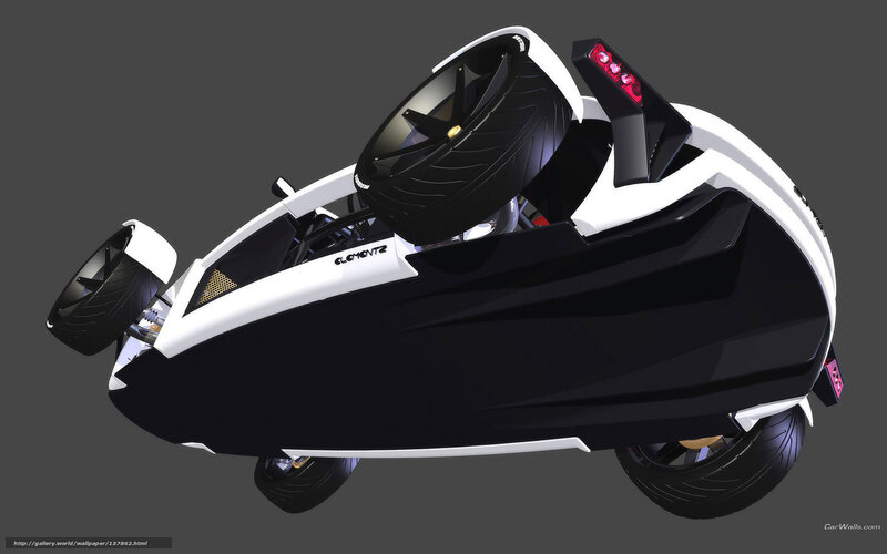 Futuristic Three-wheeled Vehicle — Black