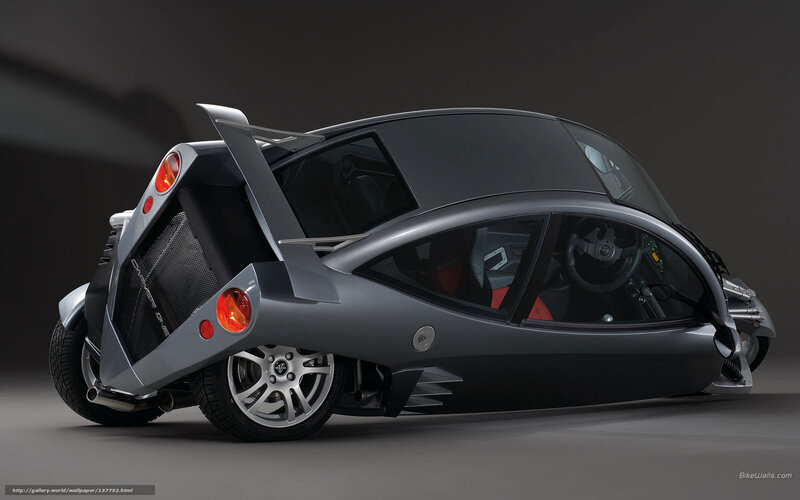 Futuristic Three-wheeled Vehicle — Gray