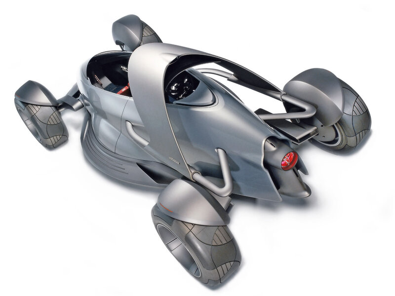 Futuristic Three-wheeled Vehicle — Silver