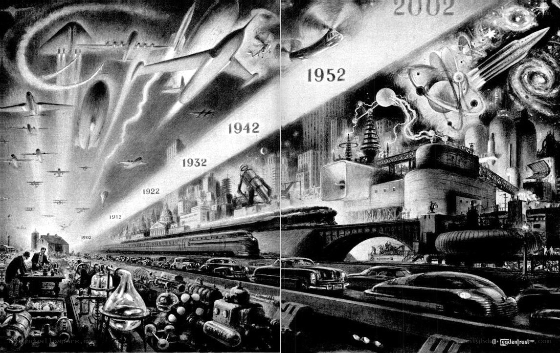 Futuristic timeline illustration