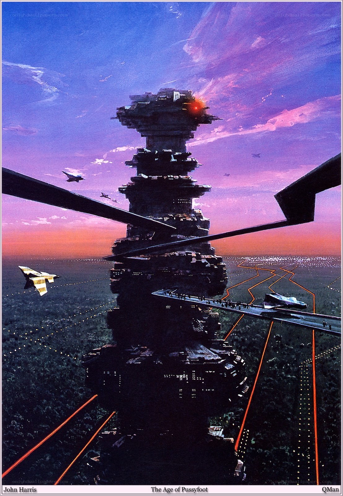 Futuristic Tower and Flying Craft