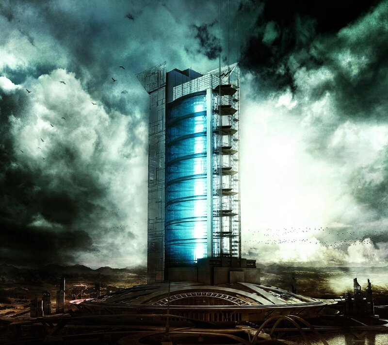 Futuristic Tower — Blue