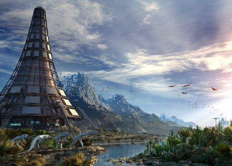 Futuristic Tower in Jungle