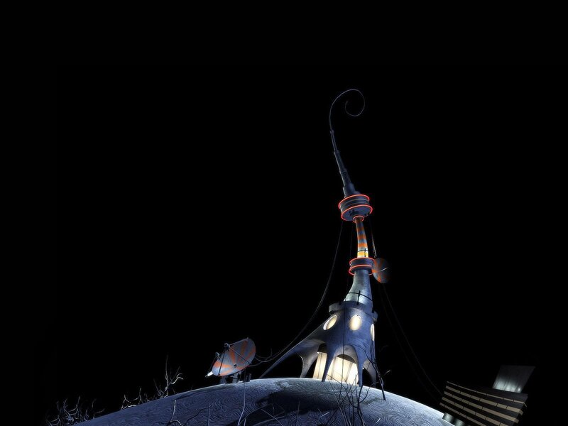 Futuristic Tower on Hill