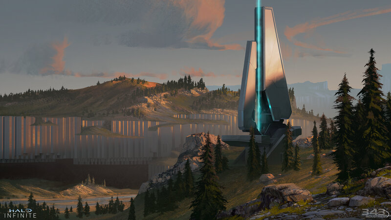 Futuristic Tower on Hillside
