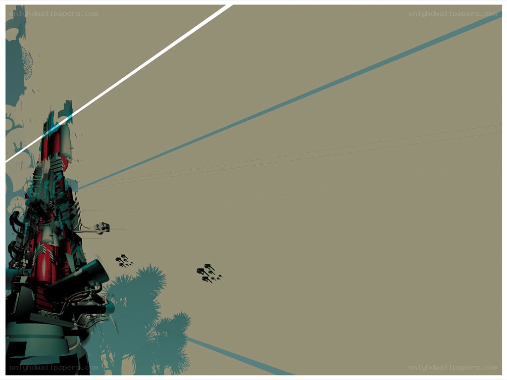 futuristic tower with flying ships