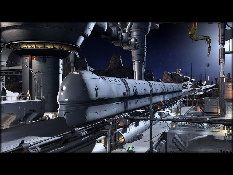 Futuristic Train at Station
