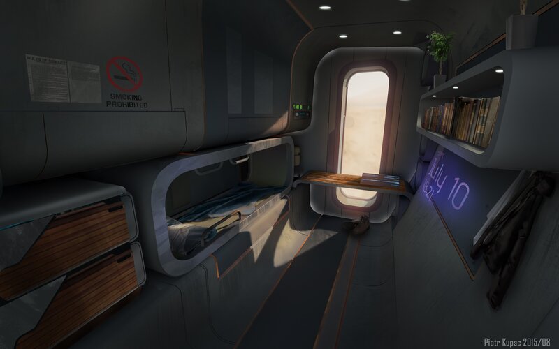 Futuristic Train Cabin