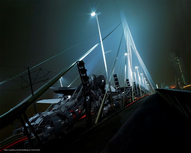 futuristic train on a bridge