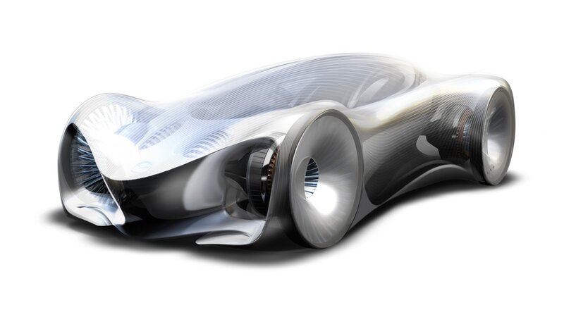 Futuristic Transparent Car