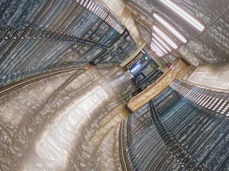 futuristic tunnel interior
