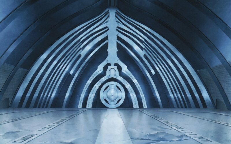 Futuristic Tunnel Interior — Blue, Dramatic