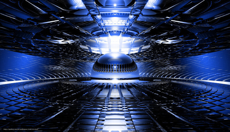 Futuristic Tunnel Interior — Blue