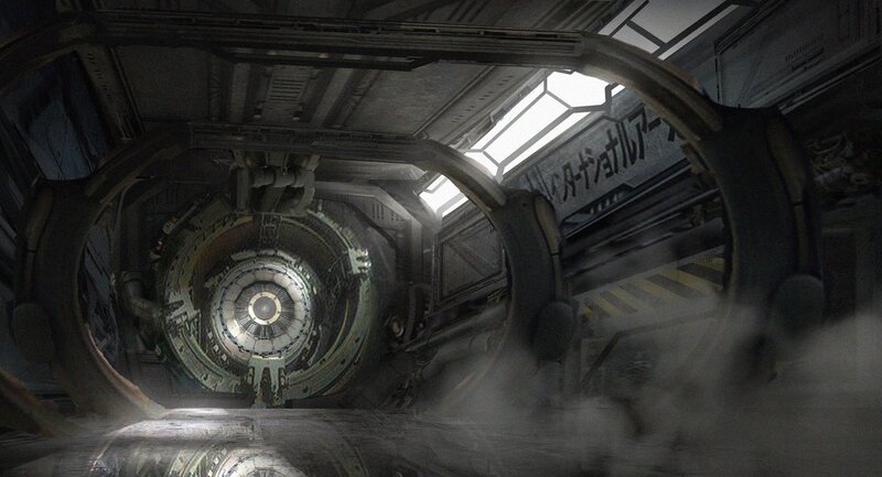 Futuristic Tunnel Interior — Gray