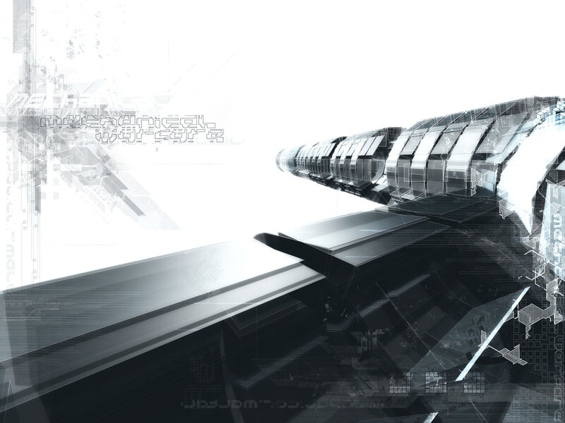 Futuristic Tunnel Structure — Black, Technological