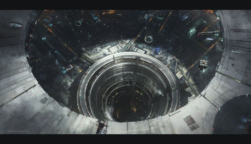 Futuristic Tunnel Structure — Gray