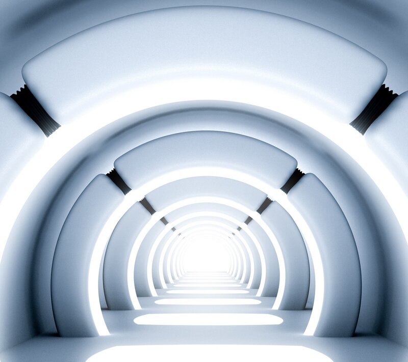 Futuristic Tunnel — White