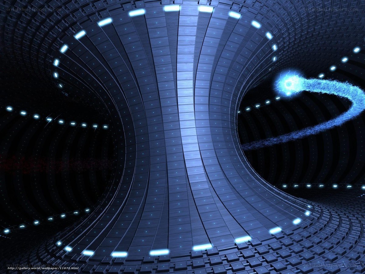 futuristic tunnel with energy trail