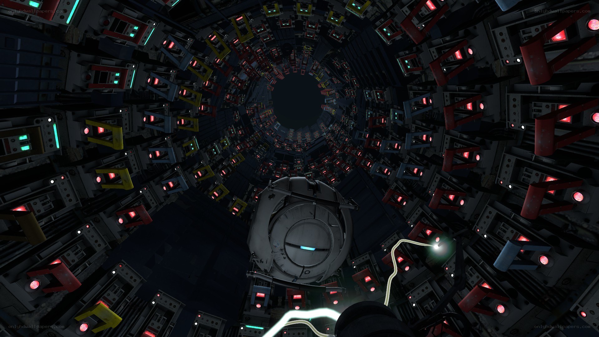 futuristic tunnel with glowing lights