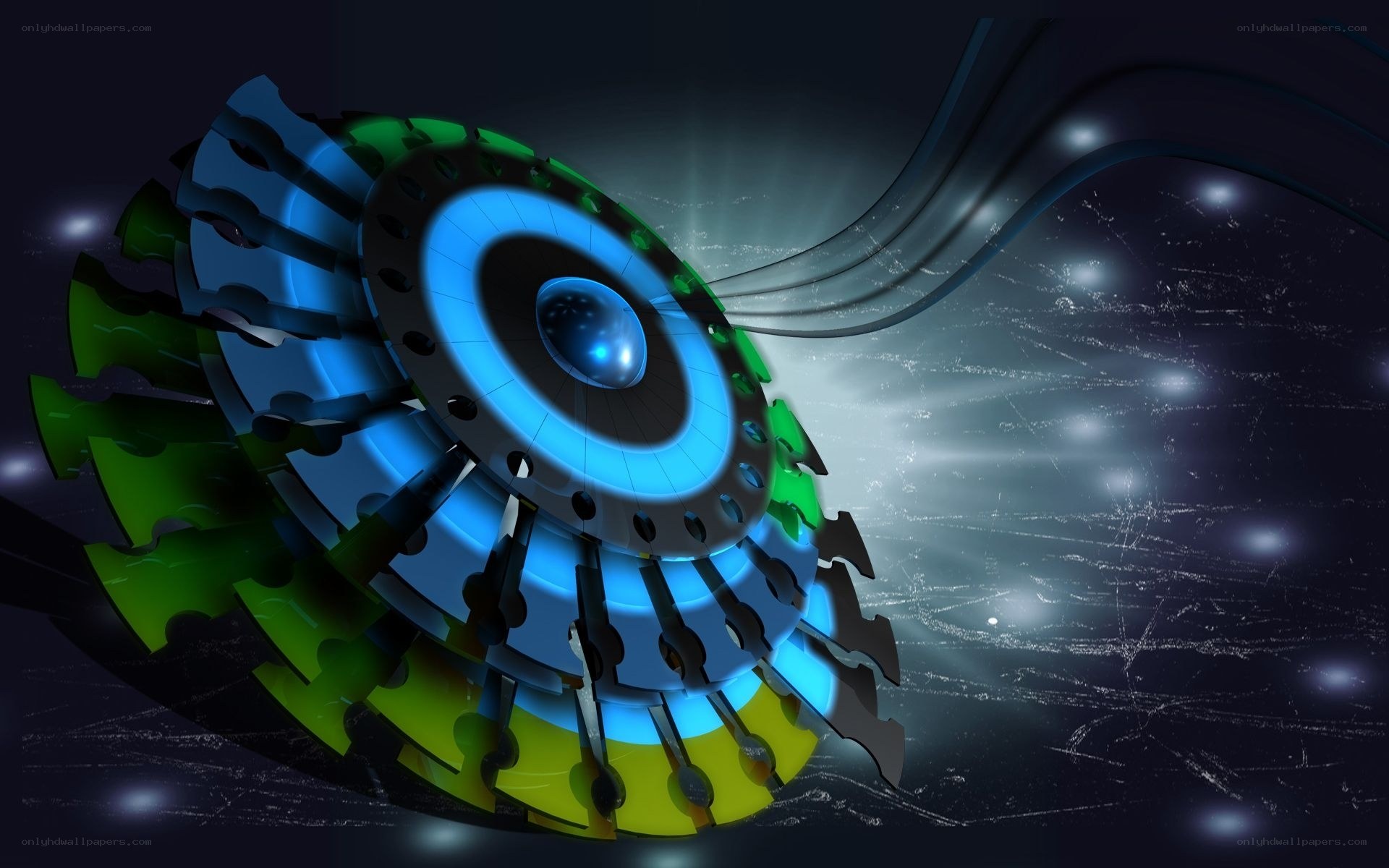 futuristic turbine in space